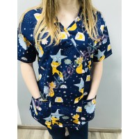 Orvosi-Nővérke tunika - kék rókás