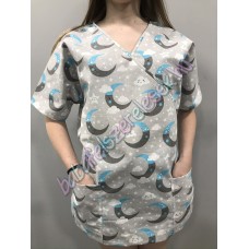 Orvosi-Nővérke tunika - S kék-szürke holdas Orvosi-Nővérke tunika - S kék-szürke holdas