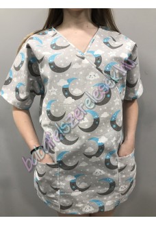 Orvosi-Nővérke tunika - S kék-szürke holdas