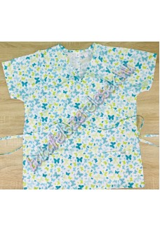 Orvosi-Nővérke tunika - Kék-zöld lepkés Orvosi-Nővérke tunika - Kék-zöld lepkés