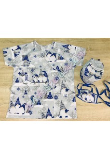 Orvosi-Nővérke tunika - királykék karácsonyi manós Orvosi-Nővérke tunika - királykék karácsonyi manós