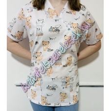 Orvosi-Nővérke tunika - kockás-állatos Orvosi-Nővérke tunika - kockás-állatos