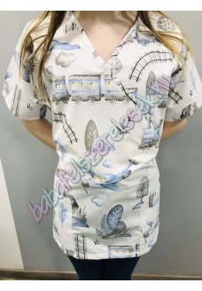 Orvosi-Nővérke tunika - kék vonatos