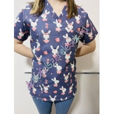 Orvosi-Nővérke tunika - lila balerina nyuszis