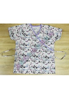 Orvosi-Nővérke tunika - lila pillangós
