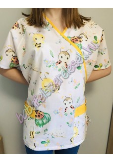 Orvosi-Nővérke tunika - méhecskés-katicás