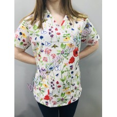 Orvosi-Nővérke tunika - mezei pipacsos