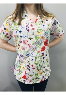 Orvosi-Nővérke tunika - mezei pipacsos Orvosi-Nővérke tunika - mezei pipacsos