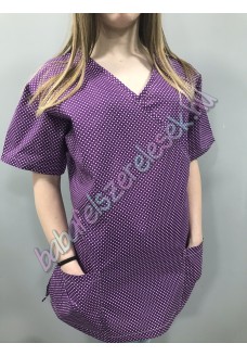 Orvosi-Nővérke tunika - orgonalila pöttyös