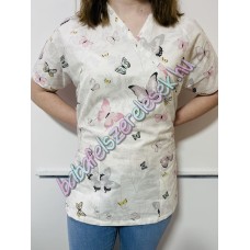 Orvosi-Nővérke tunika - pasztell pillangós