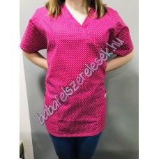 Orvosi-Nővérke tunika - pink pöttyös