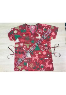 Orvosi-Nővérke tunika - piros-arany rénszarvasos Orvosi-Nővérke tunika - piros-arany rénszarvasos