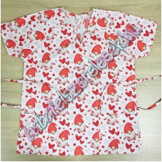 Orvosi-Nővérke tunika - piros szives manós