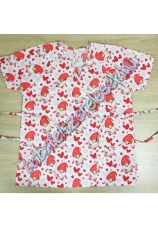 Orvosi-Nővérke tunika - piros szives manós Orvosi-Nővérke tunika - piros szives manós