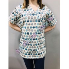 Orvosi-Nővérke tunika - szürke-kék baglyos Orvosi-Nővérke tunika - szürke-kék baglyos