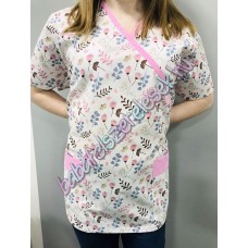 Orvosi-Nővérke tunika - rózsaszín apró virágos Orvosi-Nővérke tunika - rózsaszín apró virágos