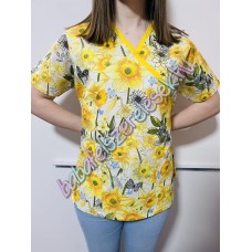 Orvosi-Nővérke tunika - sárga nárciszos