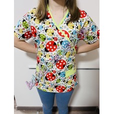 Orvosi-Nővérke tunika - M színes katicás