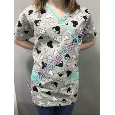 Orvosi-Nővérke tunika - szürke-menta minnie fejes Orvosi-Nővérke tunika - szürke-menta minnie fejes