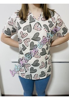 Orvosi-Nővérke tunika - szürke szivecskés Orvosi-Nővérke tunika - szürke szivecskés