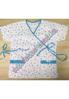 Orvosi-Nővérke tunika - S-es türkiz-szürke csillagos Orvosi-Nővérke tunika - S-es türkiz-szürke csillagos