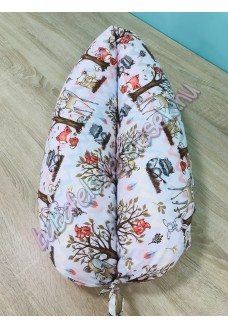 Szoptatós párna - bézs erdei állatos