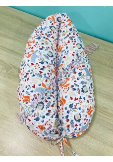 Szoptatós párna - fehér erdei állatos