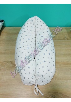Szoptatós párna - fehér-szürke csillagos