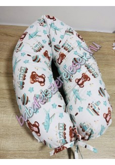 Szoptatós párna - menta-barna játékmacis Szoptatós párna - menta-barna játékmacis