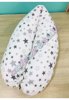 Szoptatós párna - szürke-fehér csillagos
