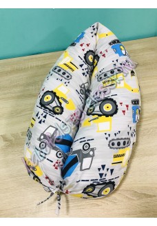 Szoptatós párna - szürke-sárga munkagépes Szoptatós párna - szürke-sárga munkagépes