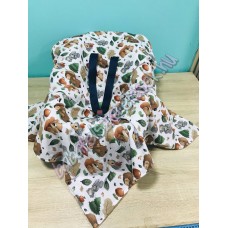 Babahordozó pléd - őszi erdei állatos