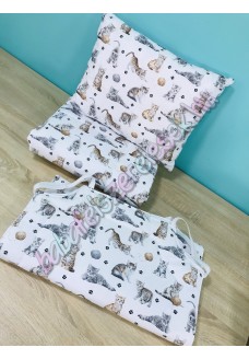 Ovis szett - fehér alapon cicás