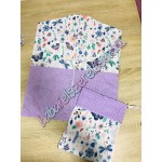 Ovis szett - Kék virágos - lila pöttyös