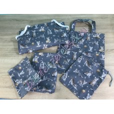 Ovis szett - szürke alapon cicás