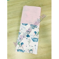 Pasztell rózsaszín-kék egérkés nyári dupla géz takaró