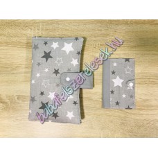 Pelenkázó neszeszer - fehér-szürke közepes csillagos