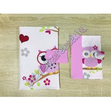 Pelenkázó neszeszer - rózsaszín baglyos