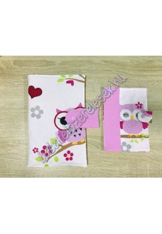 Pelenkázó neszeszer - rózsaszín baglyos