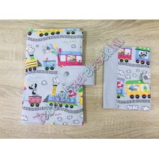 Pelenkázó neszeszer - szürke vonatos