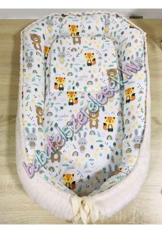 Babafészek - róka-nyuszis + pihe-puha bézs minky