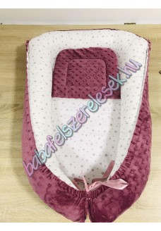 Babafészek - mályva-csillagos + pihe-puha mályva minky Babafészek - mályva-csillagos + pihe-puha mályva minky