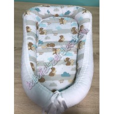 Babafészek - menta-barna macis + pihe-puha minky Babafészek - menta-barna macis + pihe-puha minky