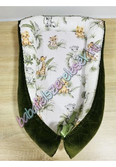 Prémium babafészek - Szafaris + pihe-puha bársony velvet Prémium babafészek - Szafaris + pihe-puha bársony velvet