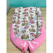 Babafészek - középrózsaszín bambis