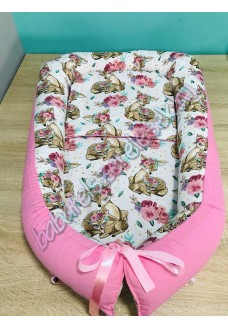 Babafészek - középrózsaszín bambis