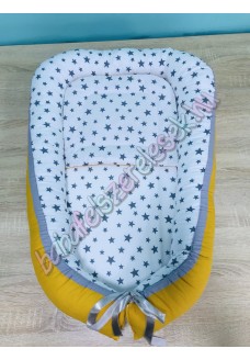 Babafészek - mustár-szürke csillagos