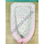 Babaágynemű szett - szürke-rózsaszín csillagos