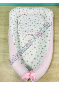 Babafészek - szürke-rózsaszín csillagos