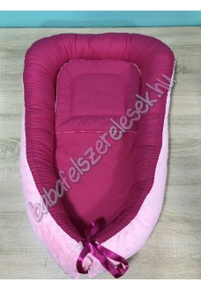 Babafészek - pink + pihe-puha rózsaszín minky